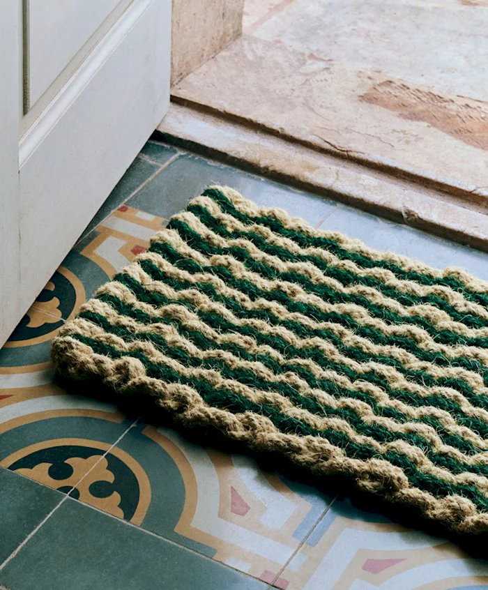 Coco Door Mat - Dot - White, Blue - Image 2
