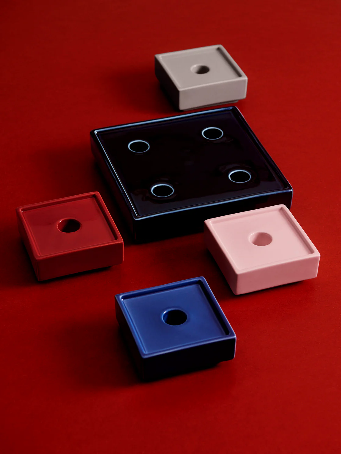 Mattone Candleholder - Small - Blue - Image 4