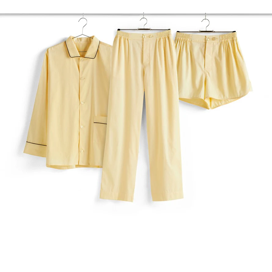 Outline Pyjama Long Sleeve Shirt - S/M Soft Yellow - Image 5