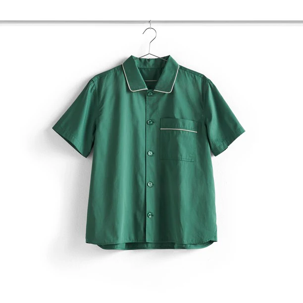 Outline Pyjama Short Sleeve Shirt - M/L Emerald Green