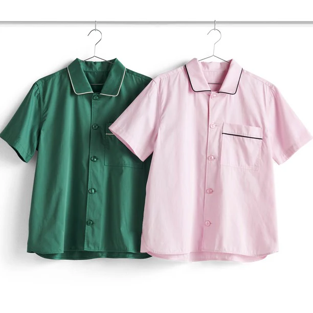 Outline Pyjama Short Sleeve Shirt - M/L Emerald Green - Image 3