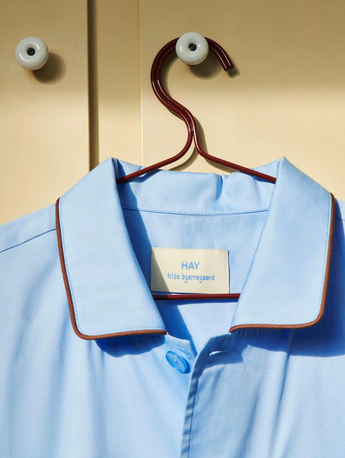 Outline Pyjama Short Sleeve Shirt - M/L Soft Blue - Image 4