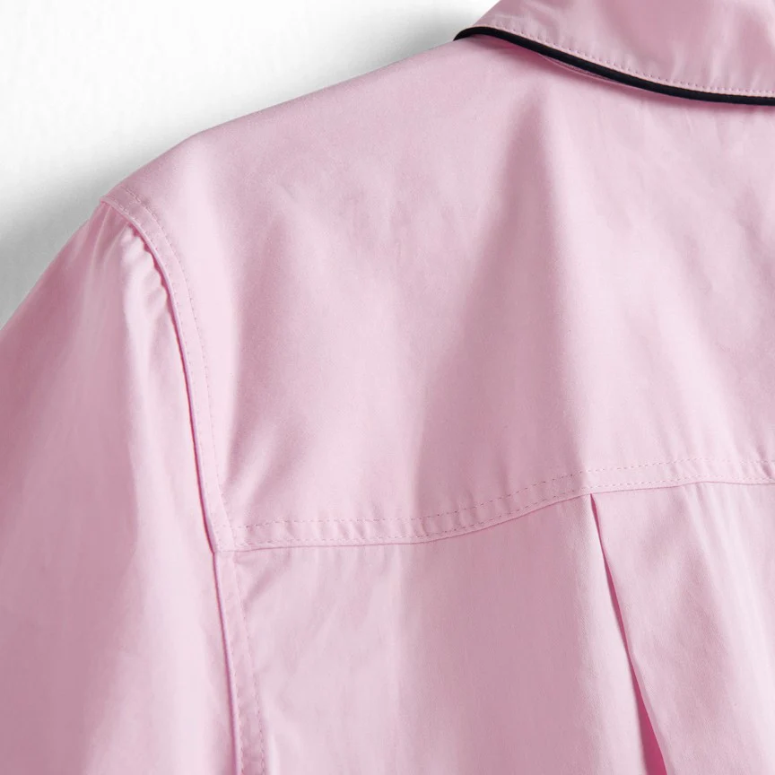 Outline Pyjama Short Sleeve Shirt - M/L Soft Pink - Image 9