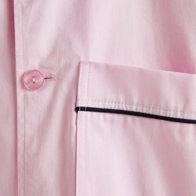 Outline Pyjama Short Sleeve Shirt - S/M Soft Pink - Image 5