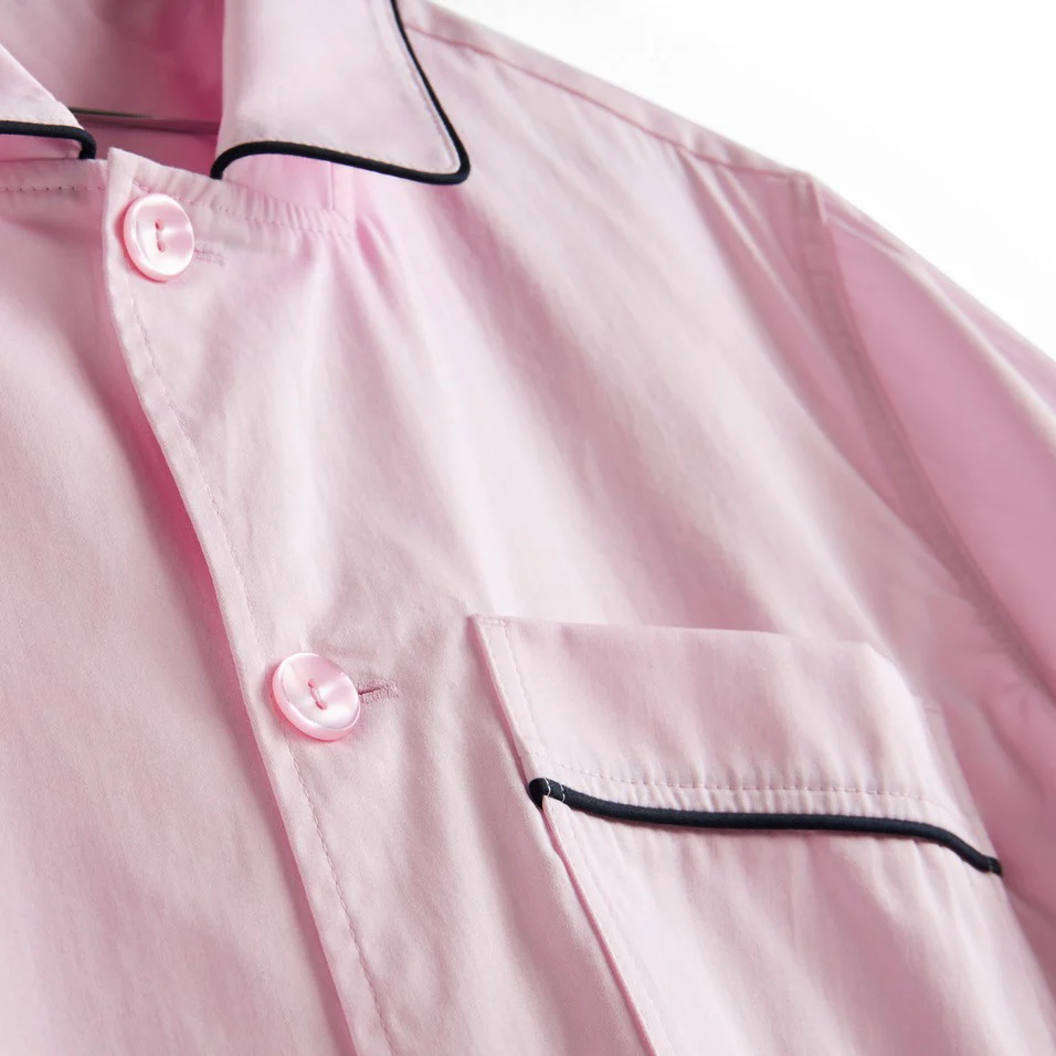 Outline Pyjama Short Sleeve Shirt - S/M Soft Pink - Image 6
