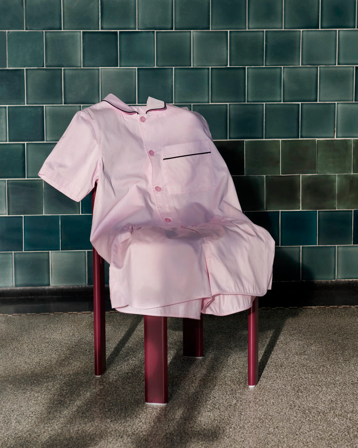 Outline Pyjama Shorts - M/L Soft Pink - Image 3