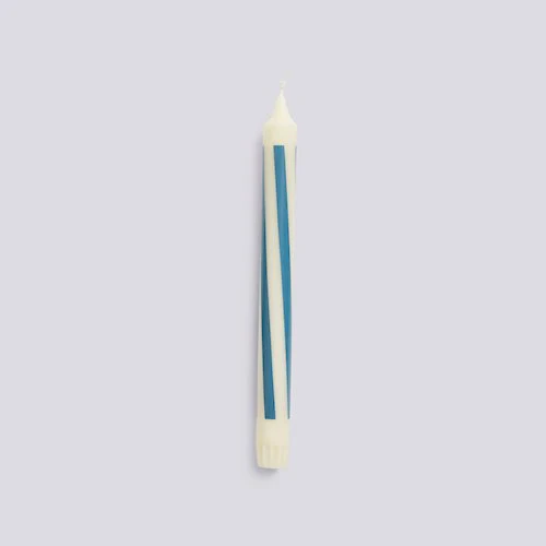 Pattern Candle - Off White & Blue Swirl